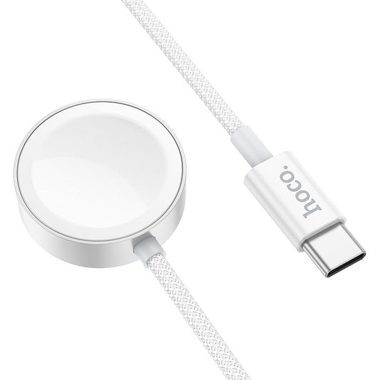 Trådløs Lader HOCO CW59 for Apple Watch / Samsung Galaxy Watch Series, USB-C, Hvit