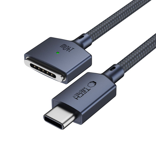 Tech-Protect MMC01 Ultraboost ladekabel, USB-C - MagSafe 3, 140W, 2m, Marineblå