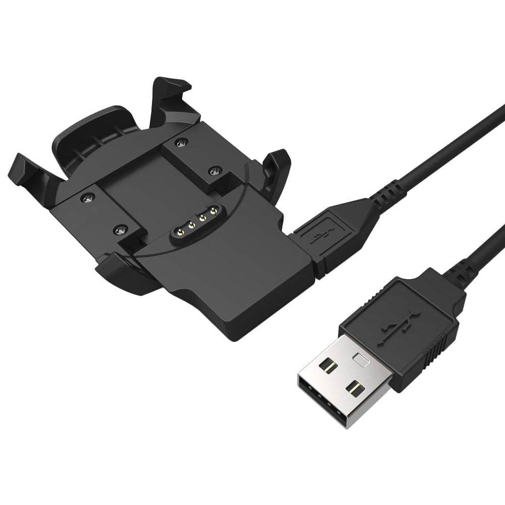 Techsuit TGC5 ladekabel for Garmin Fenix 3 Sapphire / 3 HR / 3, USB-A, Svart