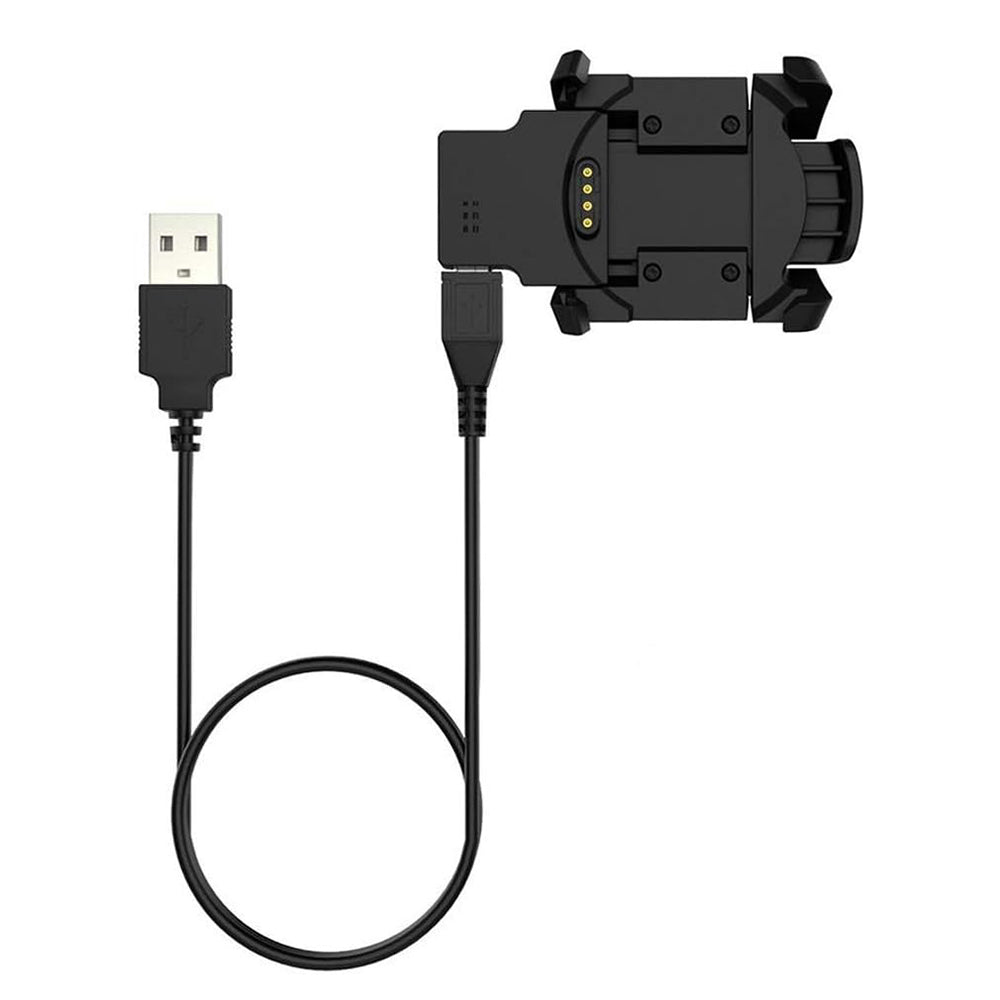 Techsuit TGC5 ladekabel for Garmin Fenix 3 Sapphire / 3 HR / 3, USB-A, Svart