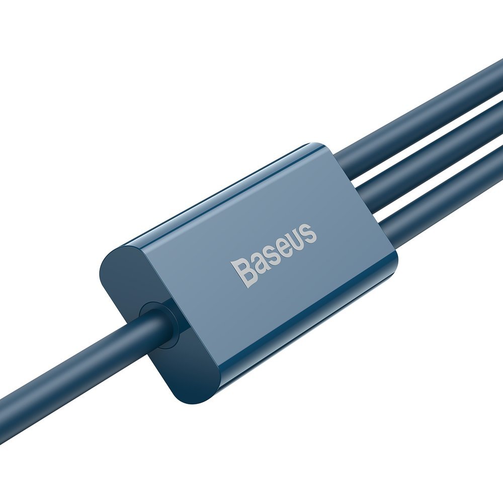 USB-A - Lightning / microUSB / USB-C Baseus Superior 3in1 Series ladekabel, 20W, 1.5m, Blå CAMLTYS-03