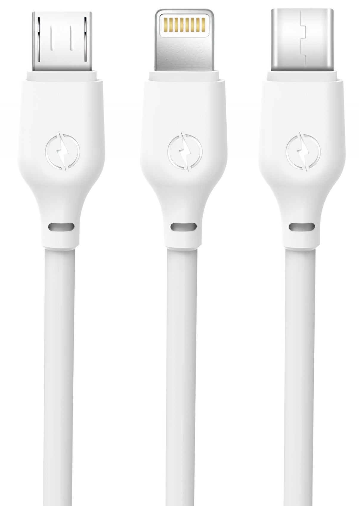 USB-A - Lightning / microUSB / USB-C XO Design NB103 3in1 ladekabel, 10W, 1m, Hvit