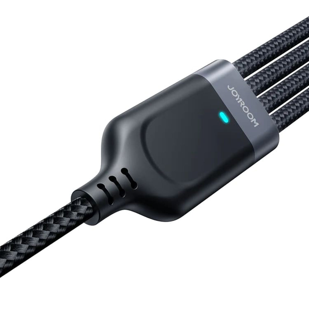 USB-A ladekabel - Lightning / microUSB / 2 x USB-C Joyroom S-A18 4in1, 20W, 1.2m, Svart