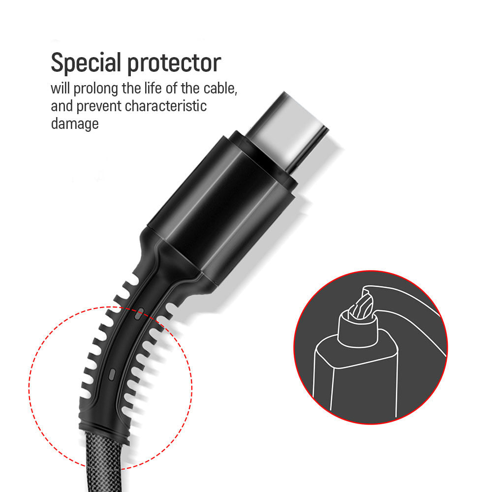 Ladekabel USB-A - Lightning / microUSB / USB-C ColorWay CW-CBU3003, 20W, 1.2m, Grå