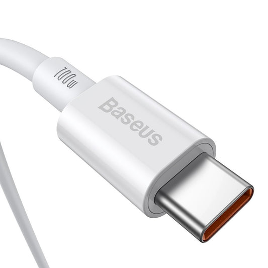 USB-C data- og ladekabel - USB-C Baseus Superior Series, 100 W, 1 m, hvit CATYS-B02