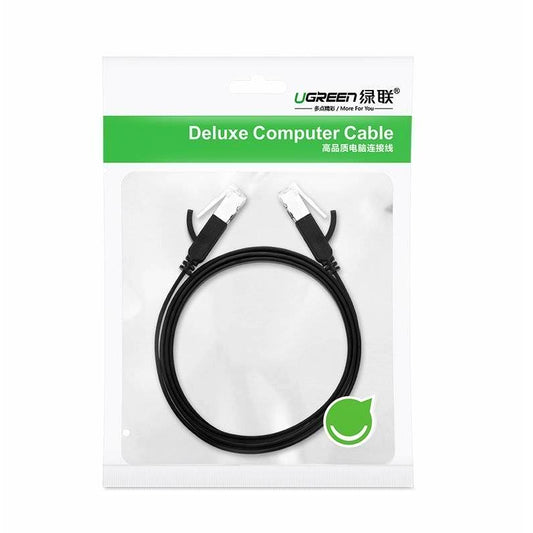 UGREEN Nettverkskabel NW101 Flat, UTP, Cat6, 1m, Svart
