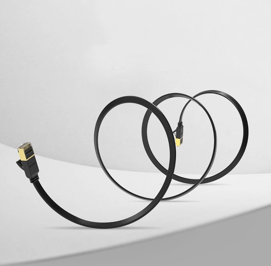 Nettverkskabel UGREEN NW106 Flat, UTP, Cat7, 3m, Svart