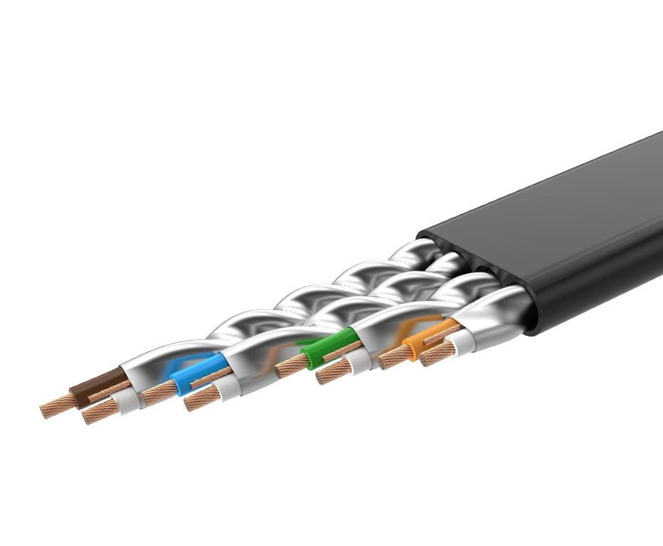 Nettverkskabel UGREEN NW106 Flat, UTP, Cat7, 3m, Svart