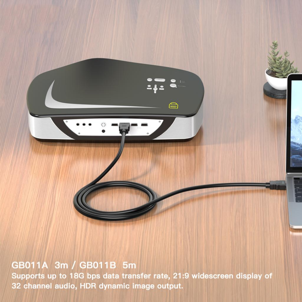 XO Design GB011B videokabel, HDMI - HDMI, 4K, 5m, Svart