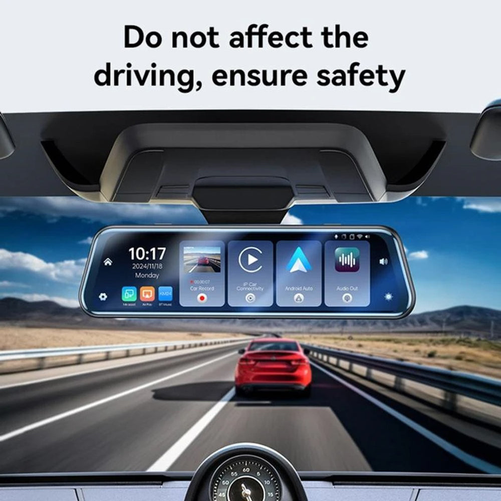 Yesido KM24 bilkamera med Carplay / Android Auto, 4K, 9.66-tommers skjerm