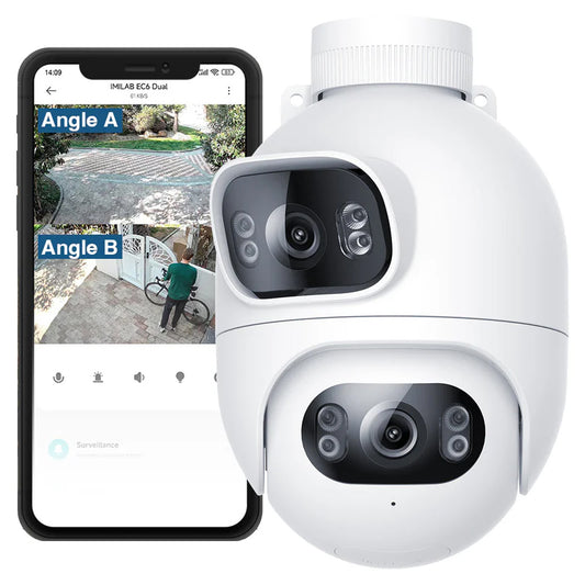 iMILAB EC6 dobbelt overvåkningskamera, Wi-Fi, 2K, IP66, utendørs CMSXJ68A