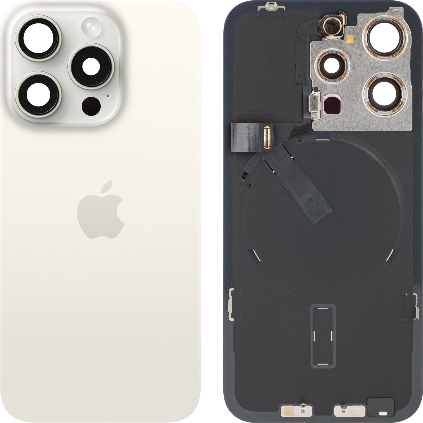 Batterideksel Apple iPhone 15 Pro, hvit (hvit titan), Swap