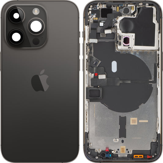 Batterideksel Apple iPhone 14 Pro, med midtdeksel, svart (Space Black), Swap