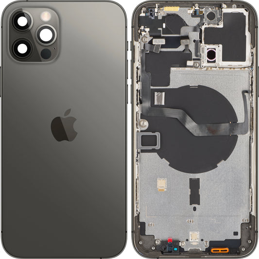Batterideksel Apple iPhone 12 Pro Max, med mellomdeksel, svart (grafitt), Swap