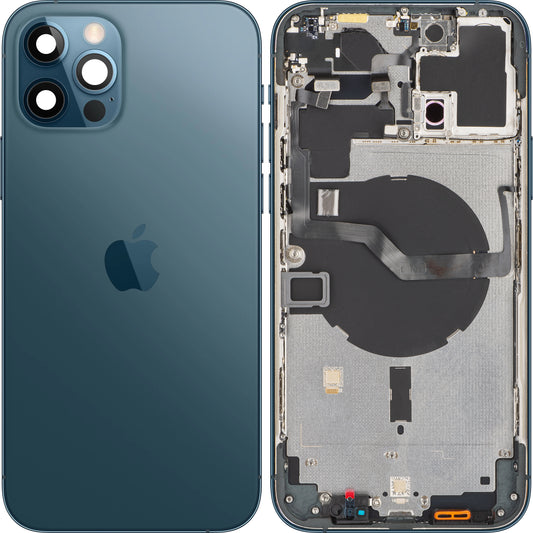Batterideksel Apple iPhone 12 Pro Max, med midtdeksel, blå (stillehavsblå), Swap