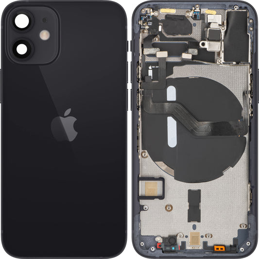 Batterideksel Apple iPhone 12 mini, med midtdeksel, svart, Swap