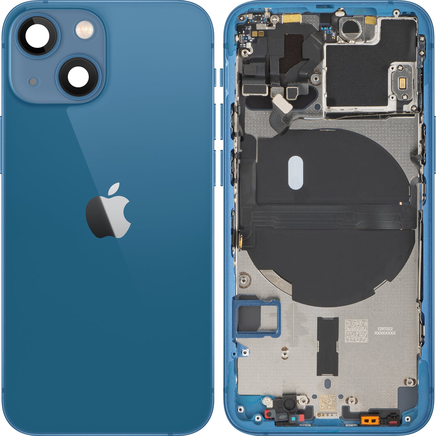 Batterideksel Apple iPhone 13 mini, Med Midtramme, Blå, Swap