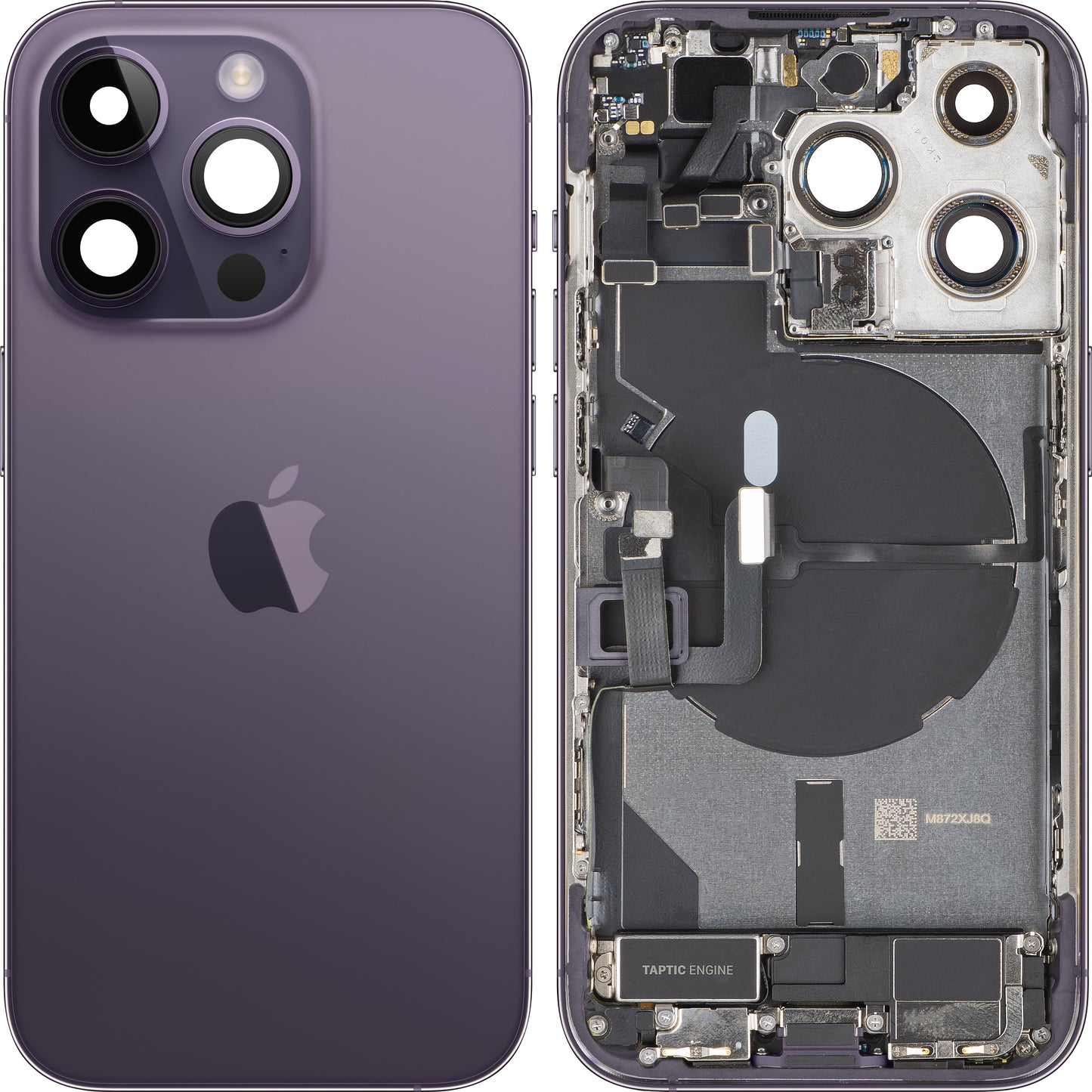 Batterideksel Apple iPhone 14 Pro, Med Midtramme, Full Deler, Lilla (Deep Purple), Swap