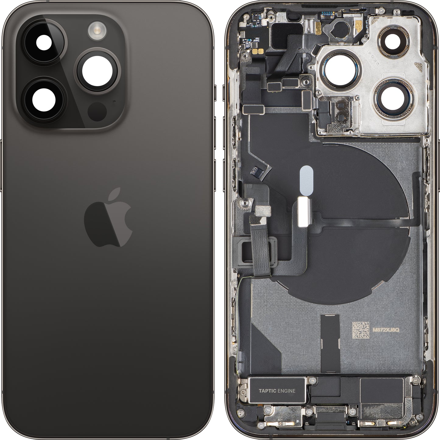 Batterideksel Apple iPhone 14 Pro, Med Midtramme, Full Deler, Svart (Space Black), Swap