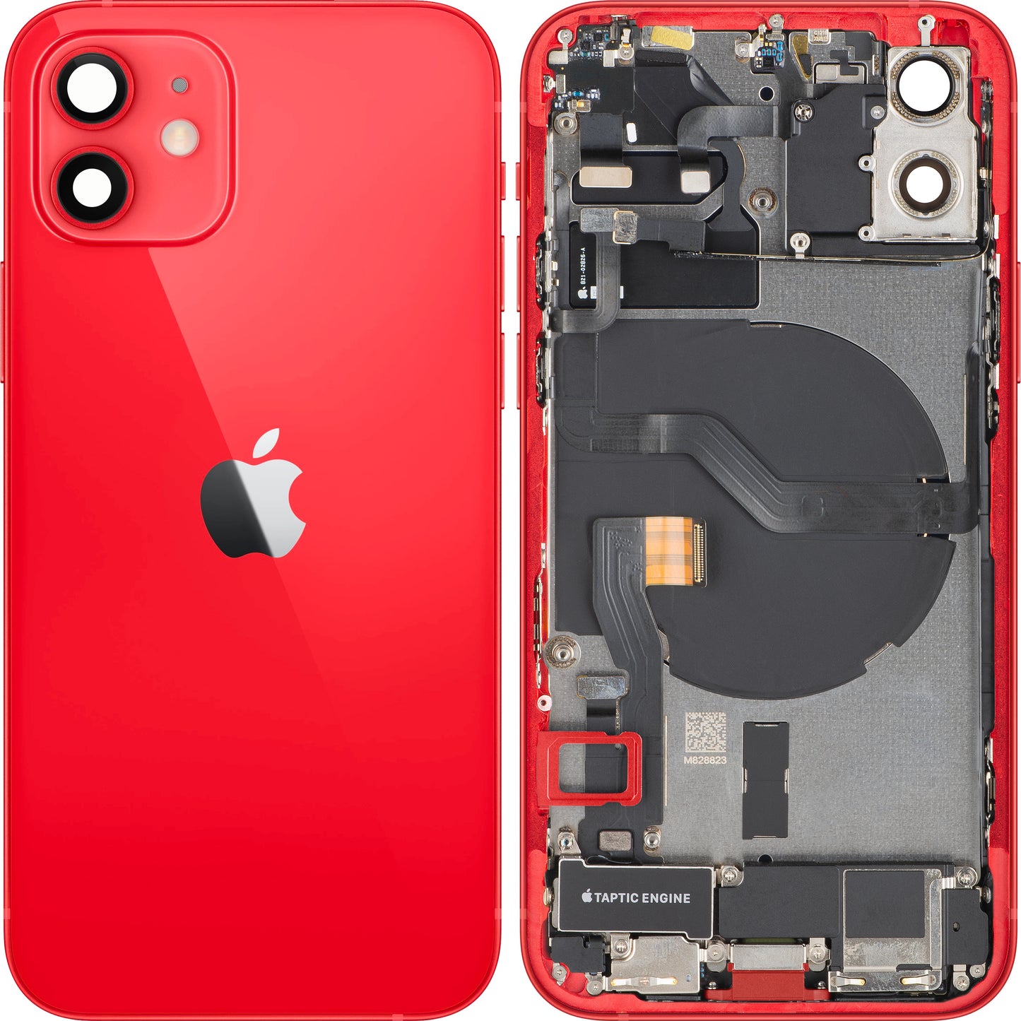 Batterideksel Apple iPhone 12, Med Midtramme, Full Deler, Rød, Swap