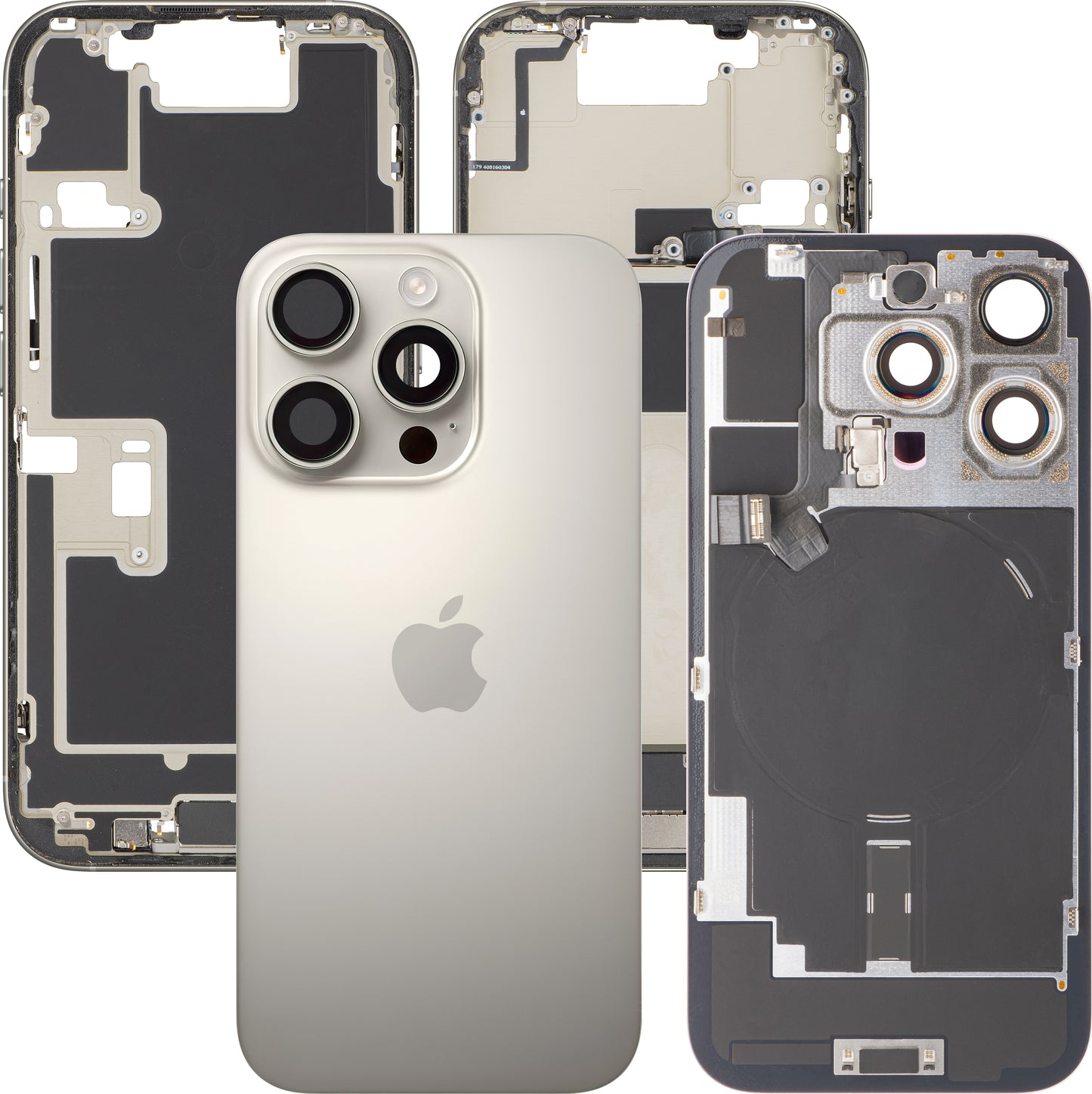 Batterideksel Apple iPhone 16 Pro, Med Midtramme, Full Deler, Beige (Natural Titanium), Swap