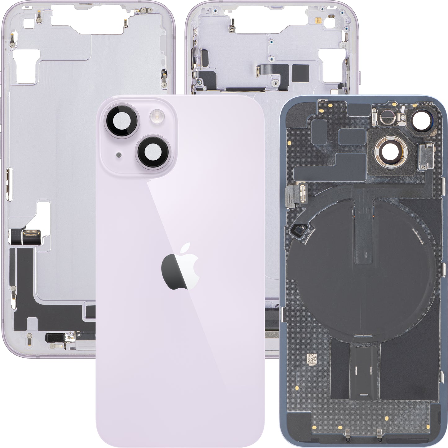 Batterideksel Apple iPhone 14, Med Midtramme, Full Deler, Lilla, Bytte