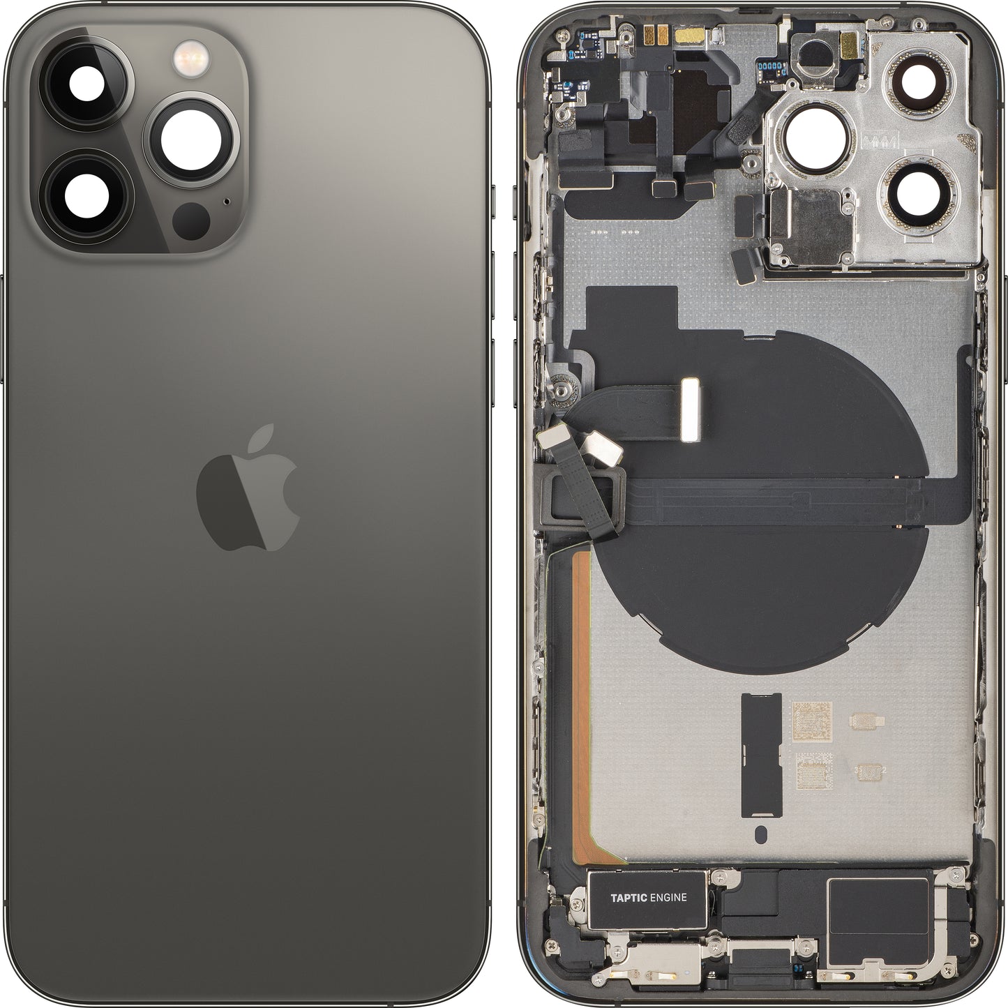 Batterideksel Apple iPhone 13 Pro Max, med midtre ramme, komplette deler, svart (Graphite), bytte