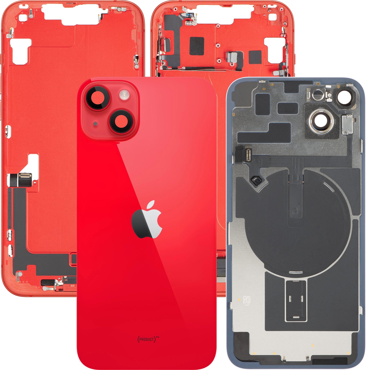 Batterideksel Apple iPhone 14 Plus, Med Midtramme, Fullstendige Deler, Rød, Bytte