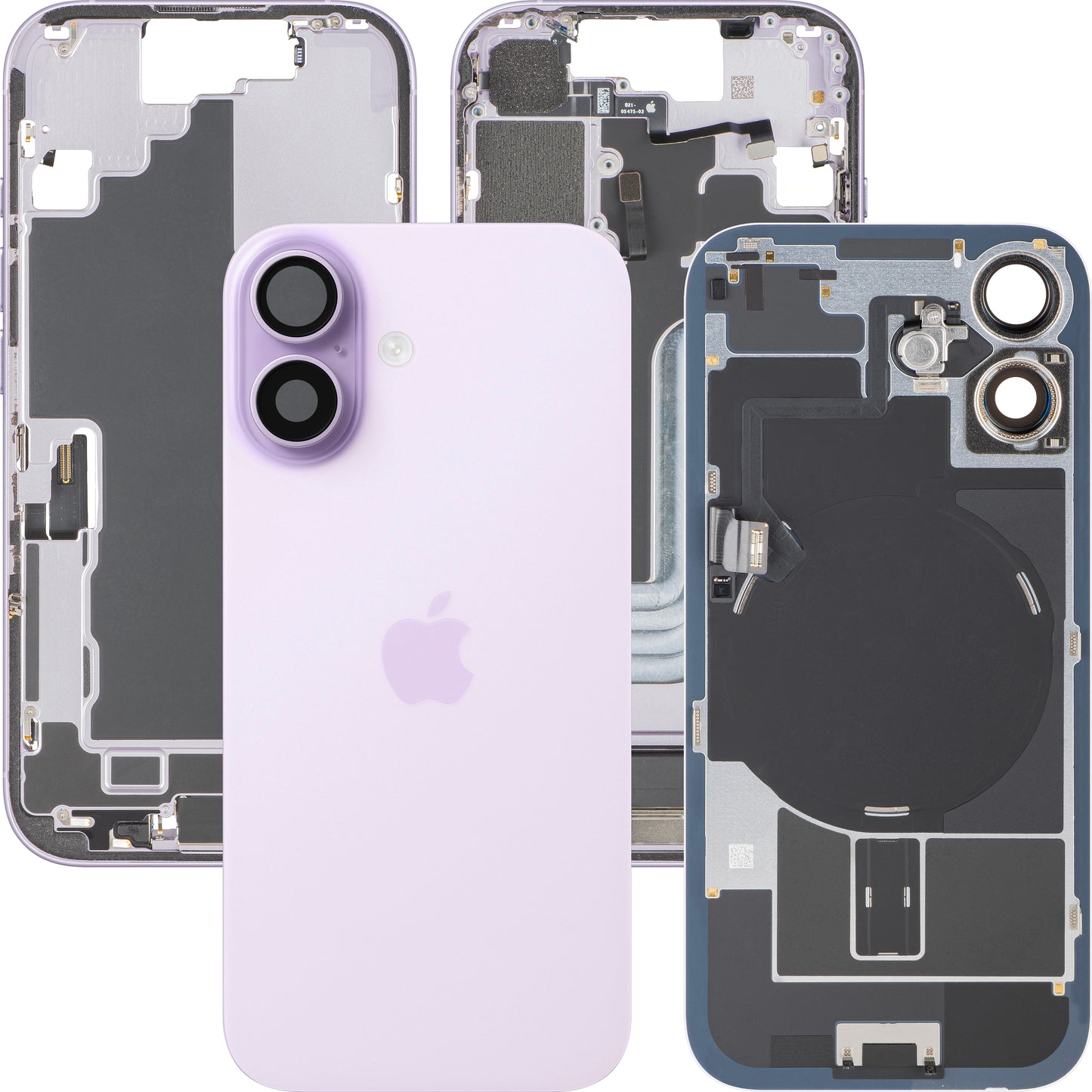 Batterideksel Apple iPhone 17, Med Midtramme, Full Deler, Lilla (Lavendel), Bytte