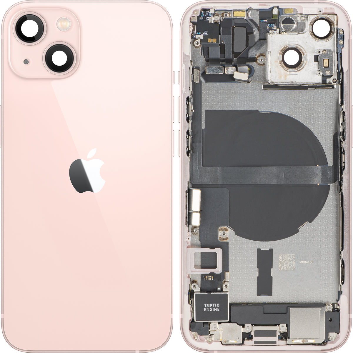 Apple iPhone 13 Batterideksel, med midtre ramme, komplette deler, rosa, premium bytte