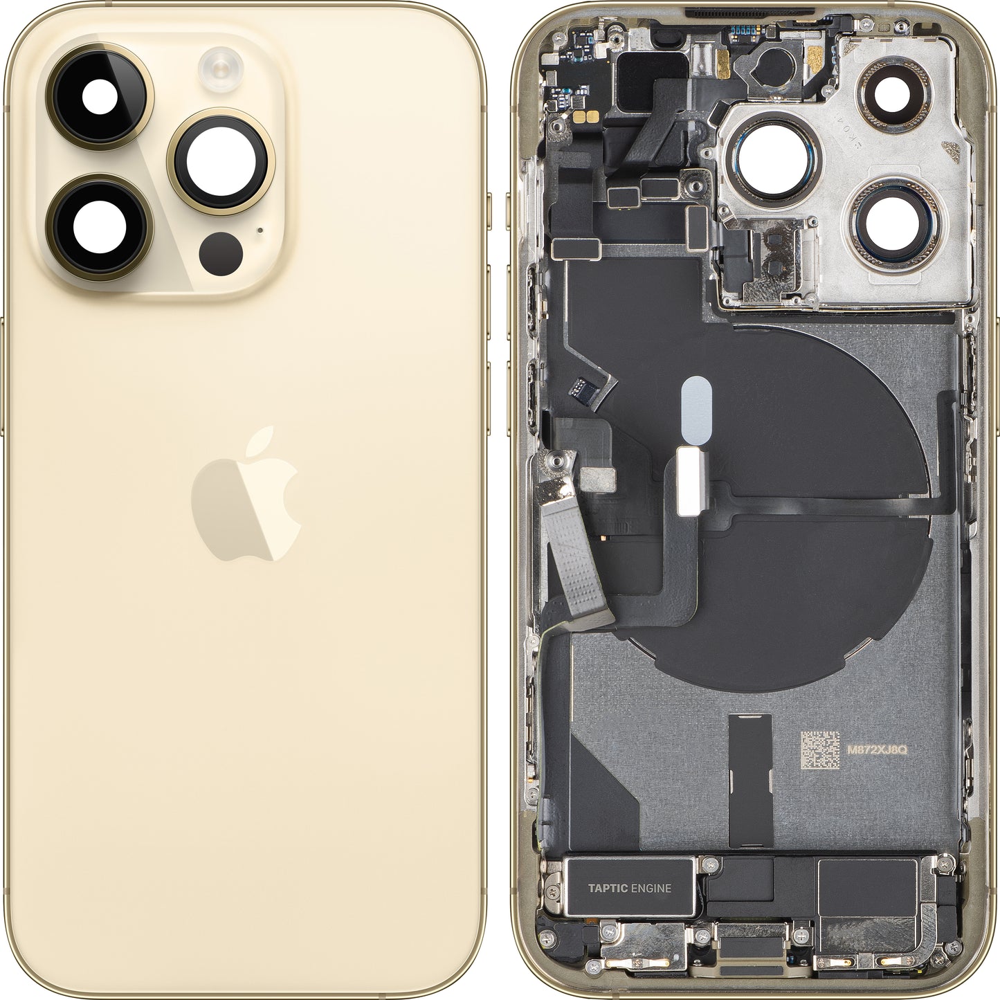 Batterideksel Apple iPhone 14 Pro, med mellomramme, US-versjon, gull, bytte