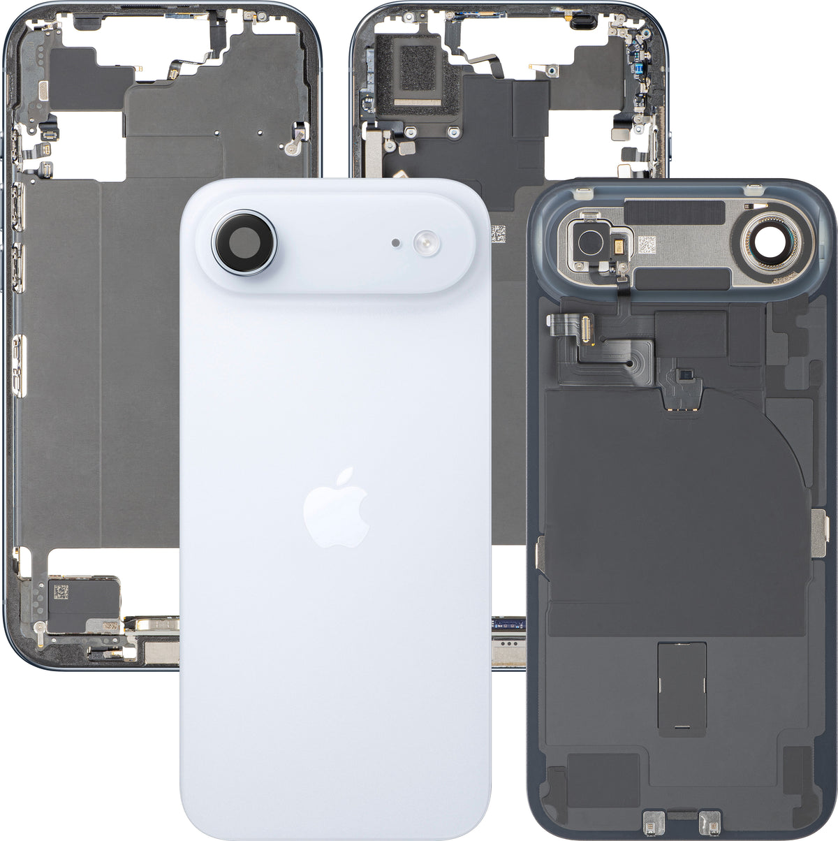 Batterideksel Apple iPhone 17 Air, med mellomramme, komplette deler, blå (Sky Blue), Swap Premium