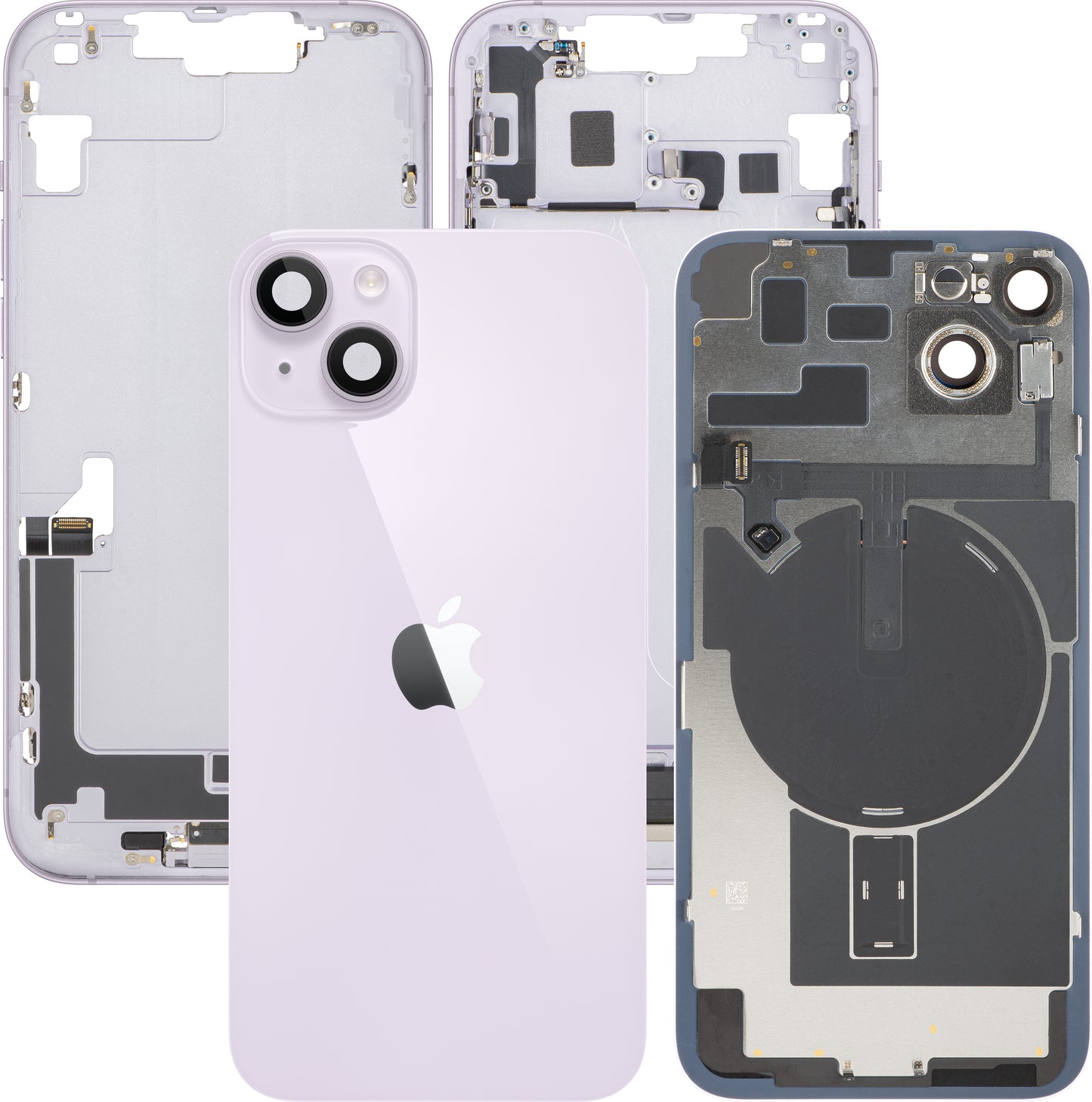 Batterideksel Apple iPhone 14 Plus, Med Midtramme, Fullstendige Deler, Lilla, Bytte