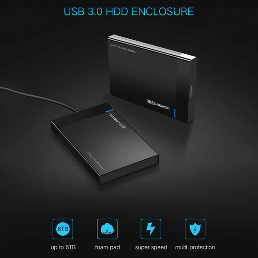 Rack UGREEN US221 for HDD / SSD SATA 2.5inch, USB 3.0, Svart