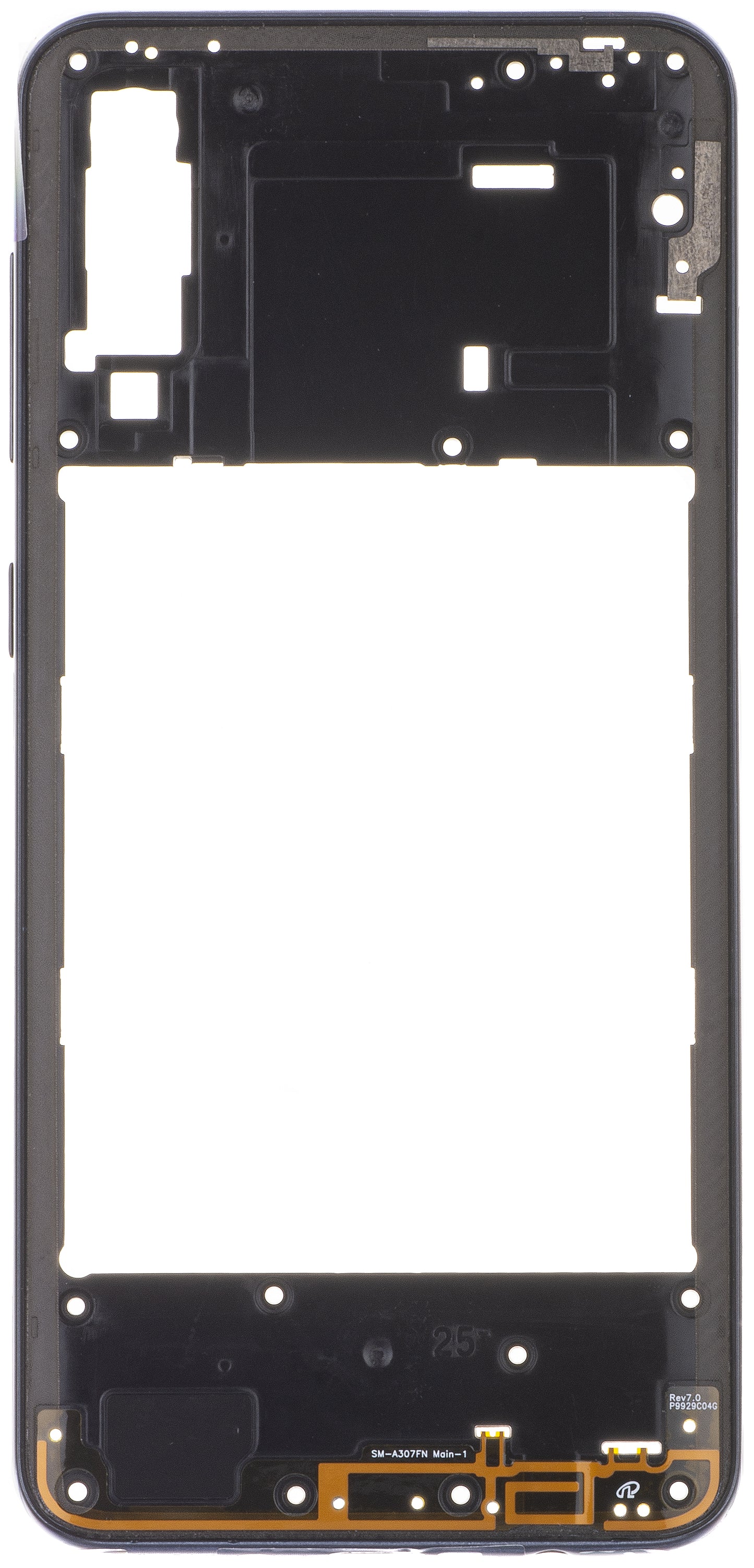 Midtre deksel Samsung Galaxy A30s A307, svart