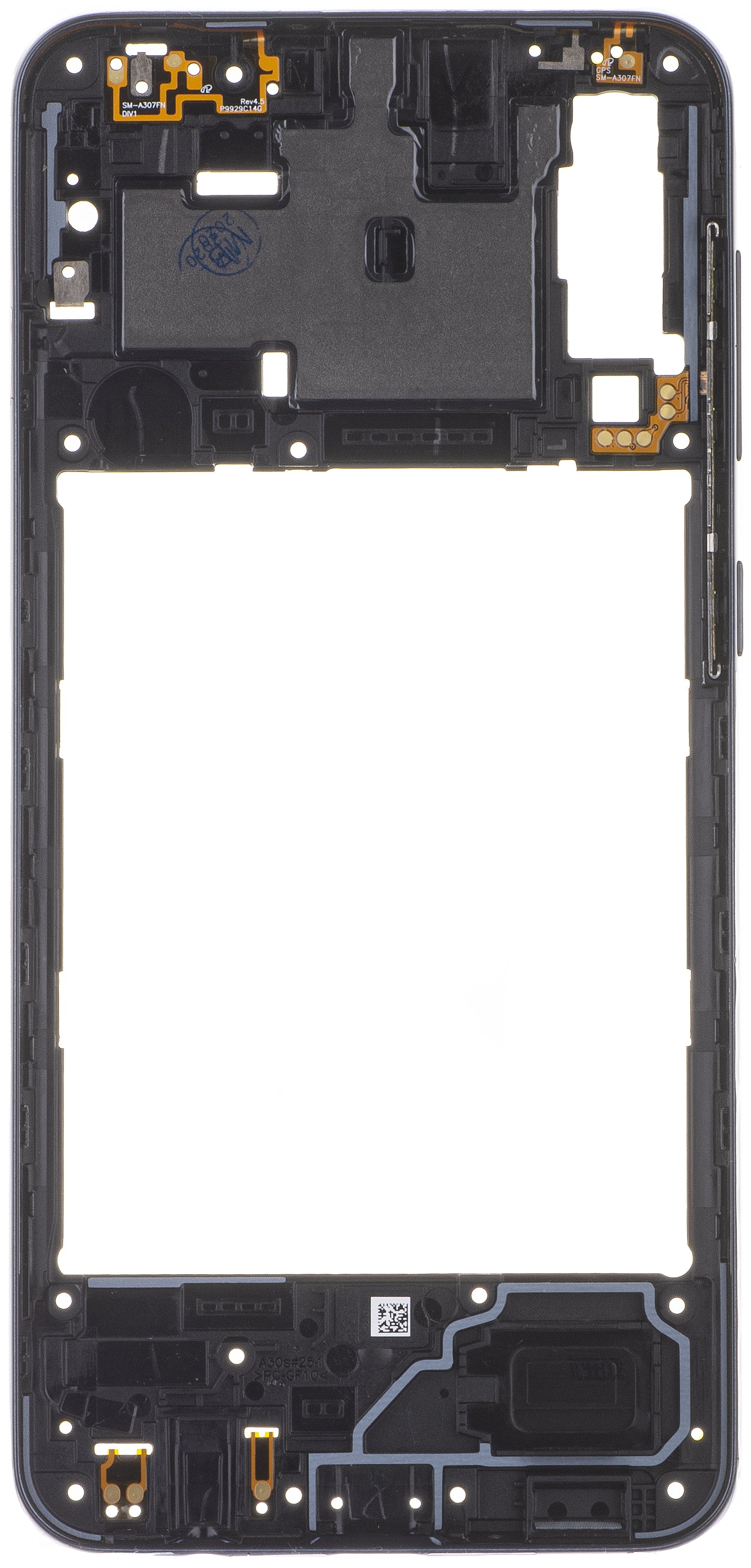 Midtre deksel Samsung Galaxy A30s A307, svart