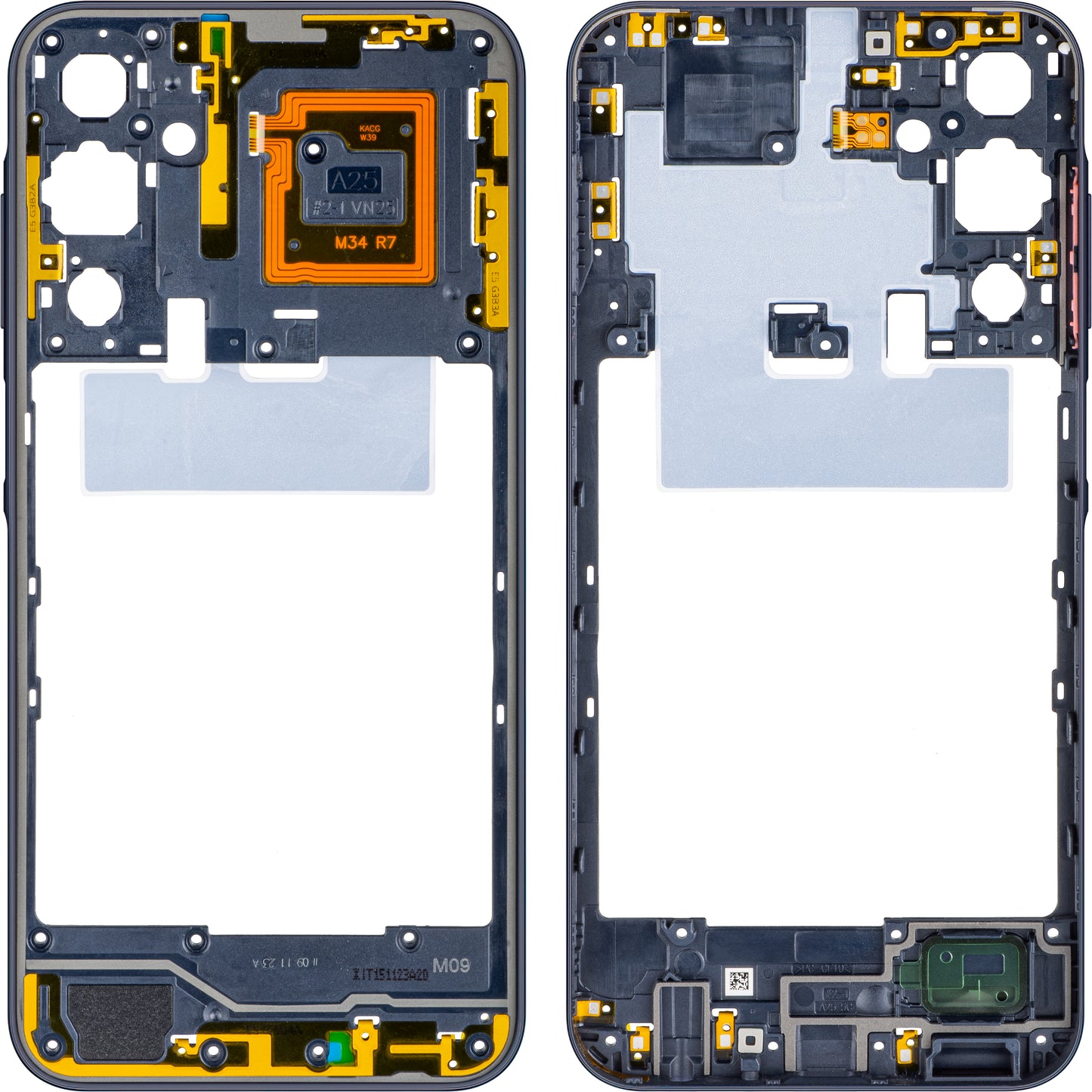 Midtre deksel Samsung Galaxy A25 A256, svart