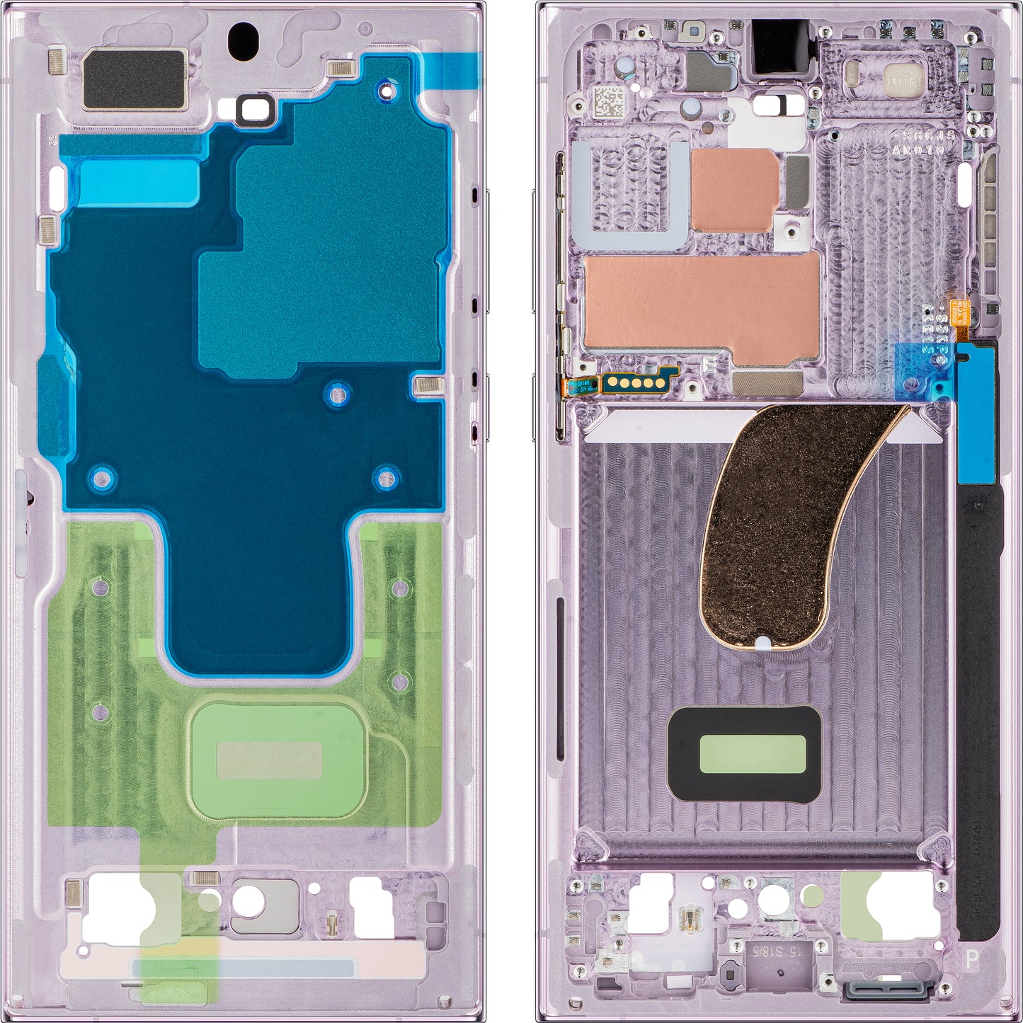 Midtre deksel Samsung Galaxy S23 Ultra S918, Lilla (Lavendel), Service Pack GH96-15833D