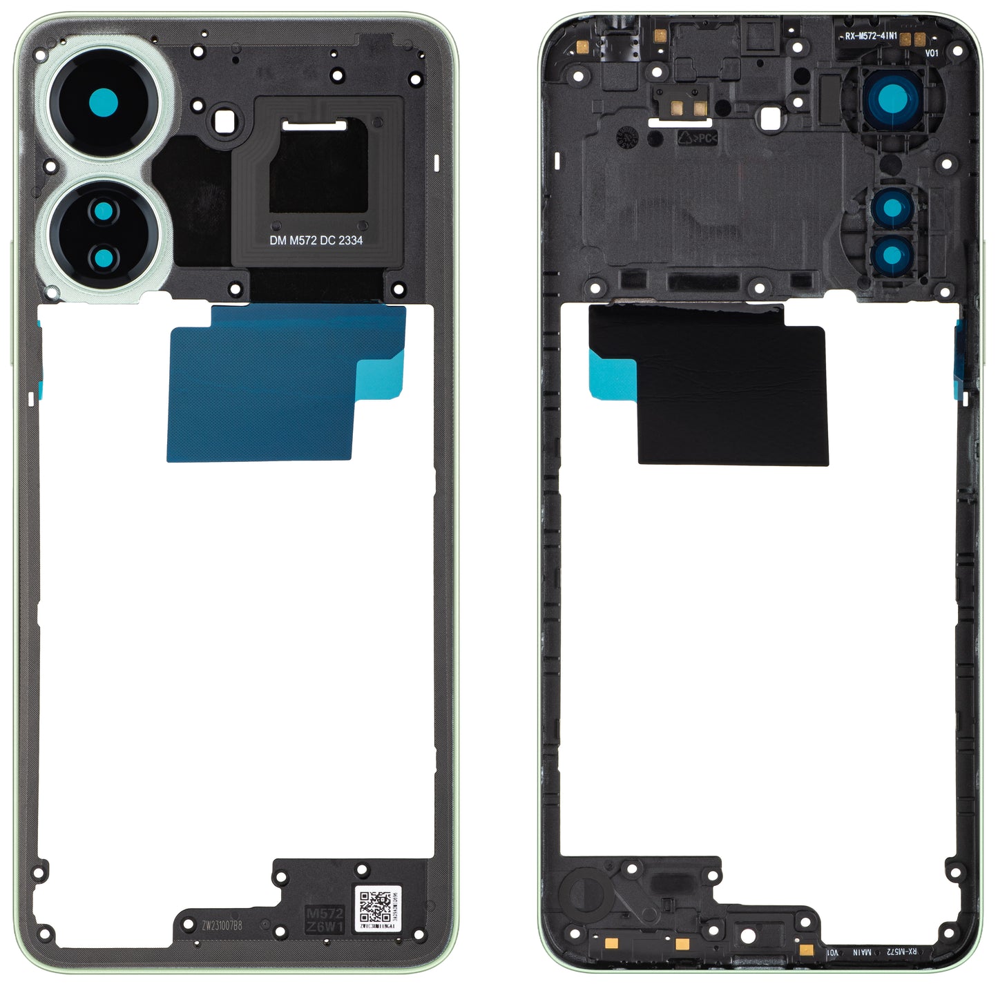 Carcasa Mijloc Xiaomi Redmi 13C NFC, Grønn (Clover Green), Service Pack 560002C3UN00