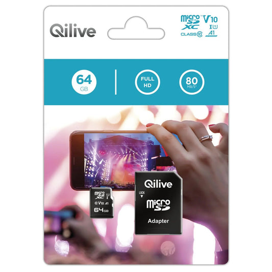 Minnekort microSDHC Qilive Android A1, 32Gb, Klasse 10 / UHS-1 U3, Med Adapter EKMSDM32GHC10U3QL2