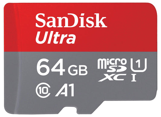 SanDisk Ultra Android A1 microSDXC minnekort, 64GB, Klasse 10 / UHS-1 U1, med adapter SDSQUAB-064G-GN6MA