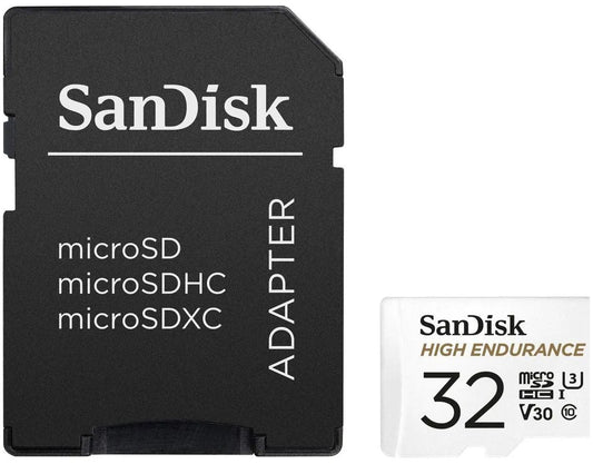 SanDisk High Endurance microSDHC-minnekort, 32GB, Klasse 10 / UHS-1 U3, med adapter SDSQQNR-032G-GN6IA