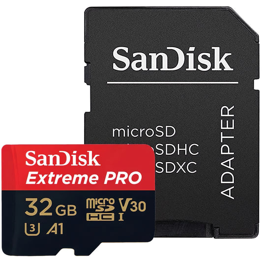 Minnekort microSDHC SanDisk Extreme Pro, 32GB, Klasse 10 / UHS-1 U3, Med Adapter SDSQXCG-032G-GN6MA