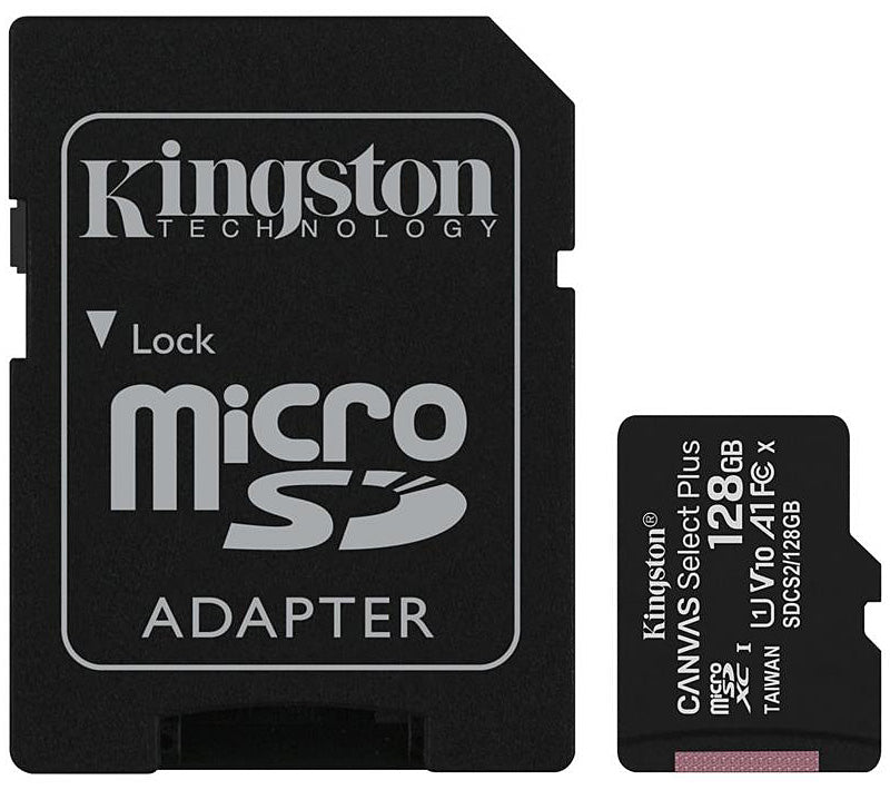 Kingston Canvas Select Plus Android A1 microSDXC Minnekort, 128Gb, Klasse 10 / UHS-1 U1, Med Adapter SDCS2/128GB