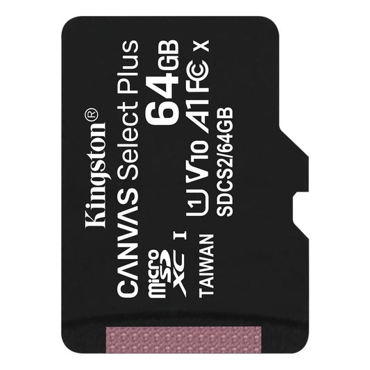 Kingston Canvas Select Plus, 64 Gb, klasse 10 / UHS-1 U1 SDCS2/64GBSP microSDXC minnekort