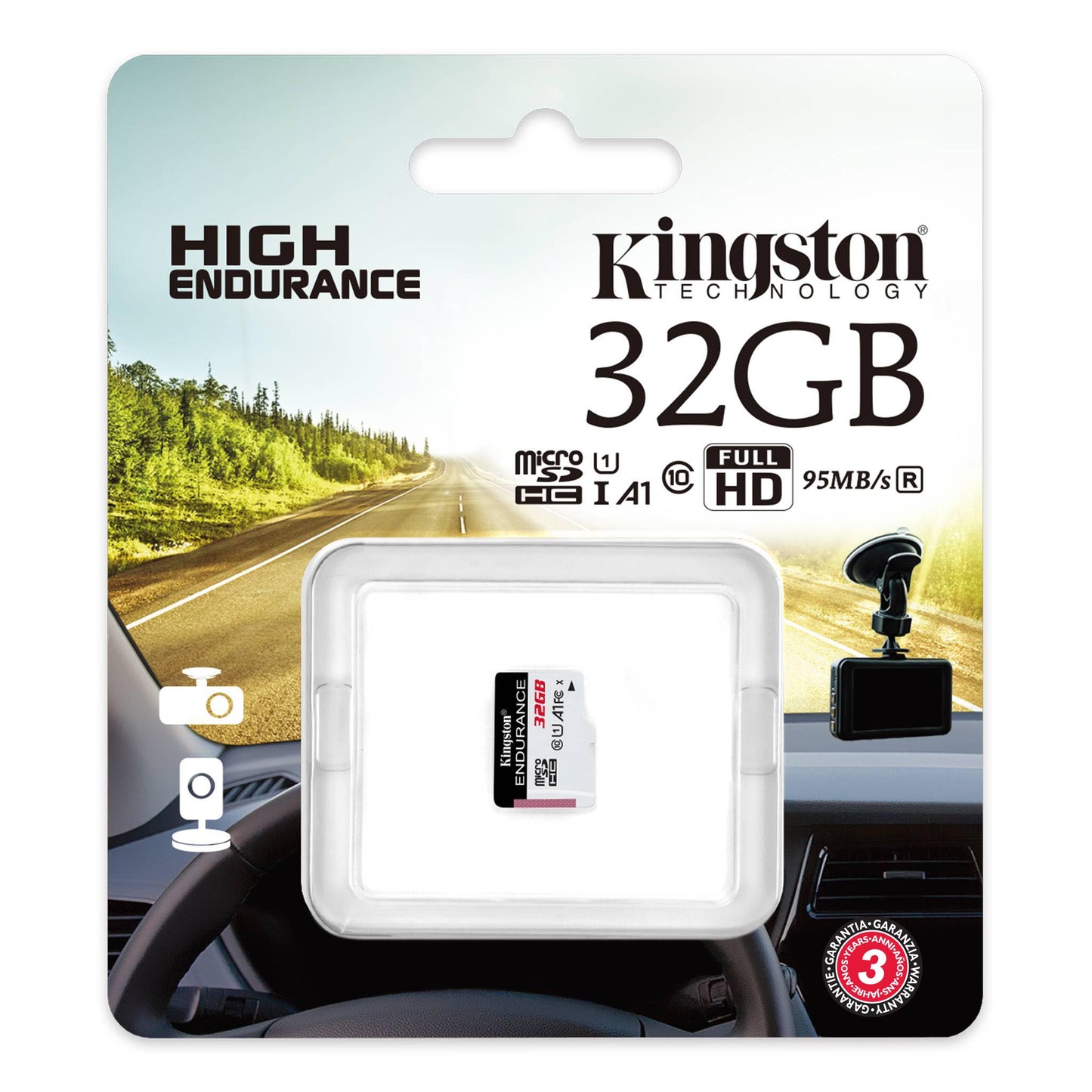 Kingston High Endurance microSDHC-minnekort, 32GB, Klasse 10 / UHS-1 U1 SDCE/32GB