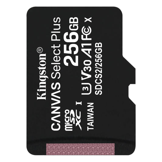 Kingston Canvas Select Plus Android A1, 256 GB, klasse 10 / UHS-1 U1 SDCS2/256 GBSP microSDXC minnekort Kingston Canvas Select Plus Android A1, 256 GB, klasse 10 / UHS-1 U1 SDCS2/256 GBSP