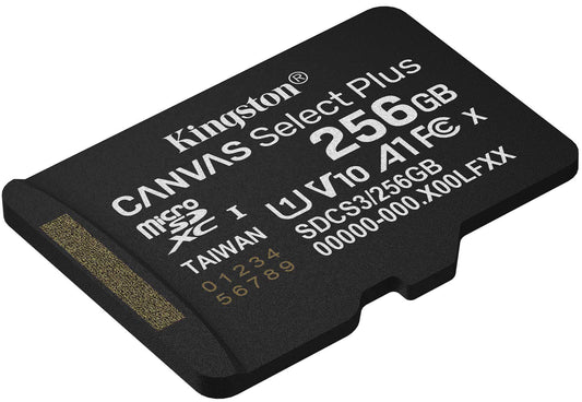 Kingston Canvas Select Plus Android A1 microSDXC-minnekort, 256GB, Klasse 10 / UHS-1 U1 SDCS3/256GBSP