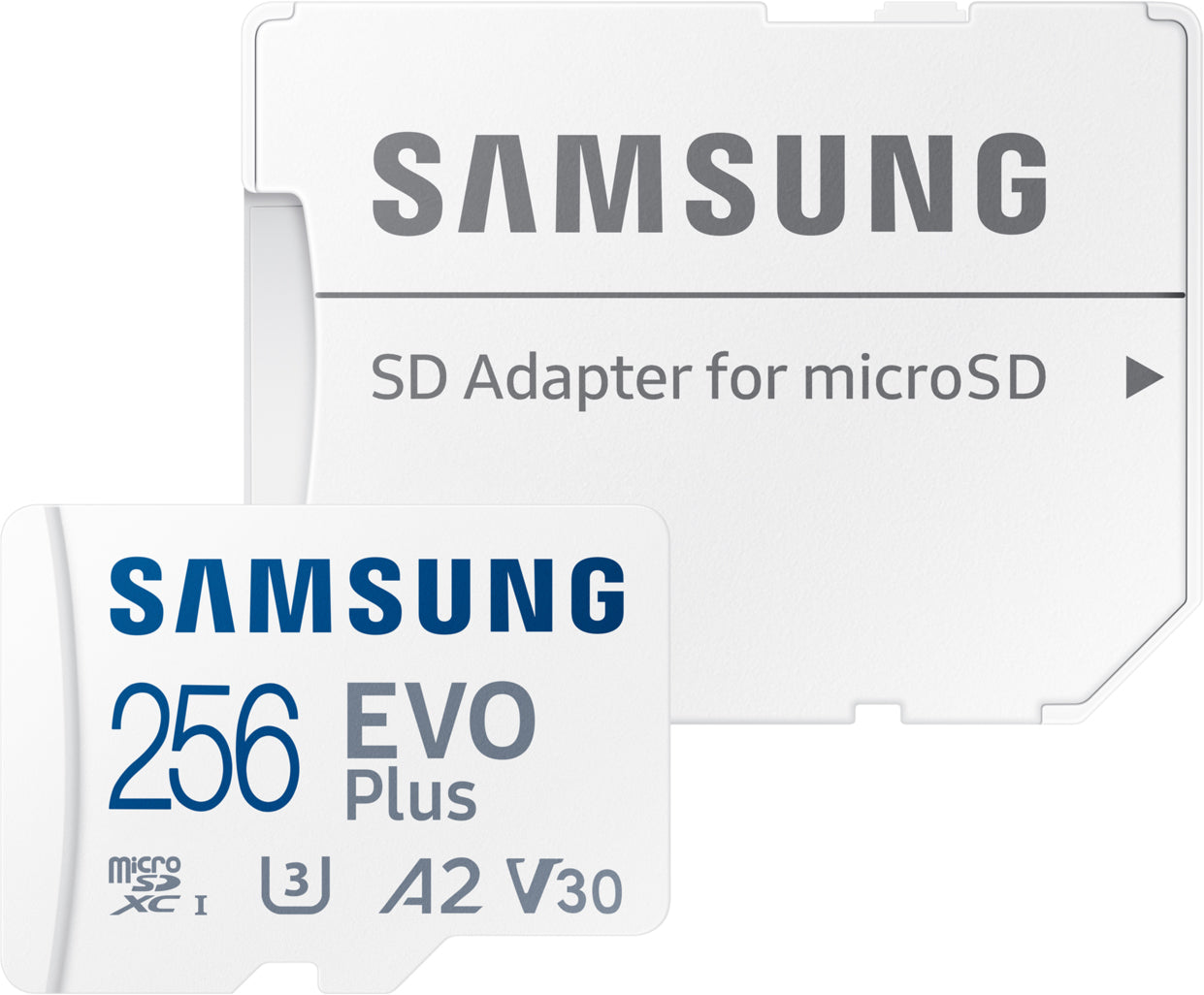 Samsung Evo Plus microSDXC-minnekort, 256 GB, Klasse 10 / UHS-1 U3, med adapter MB-MC256SA/EU