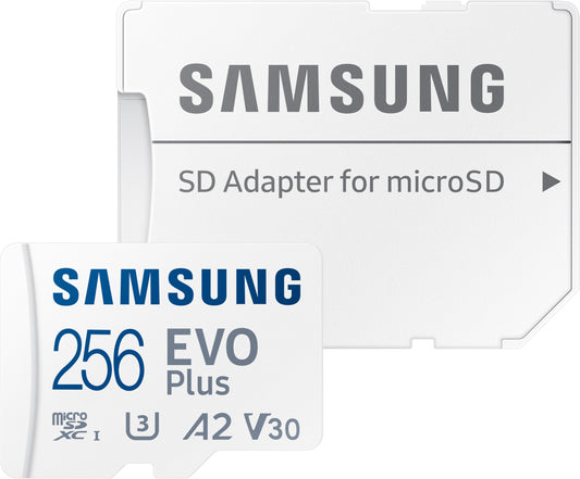 Samsung Evo Plus microSDXC minnekort microSDXC, 256 GB, klasse 10 / UHS-1 U3, med adapter MB-MC256SA/EU